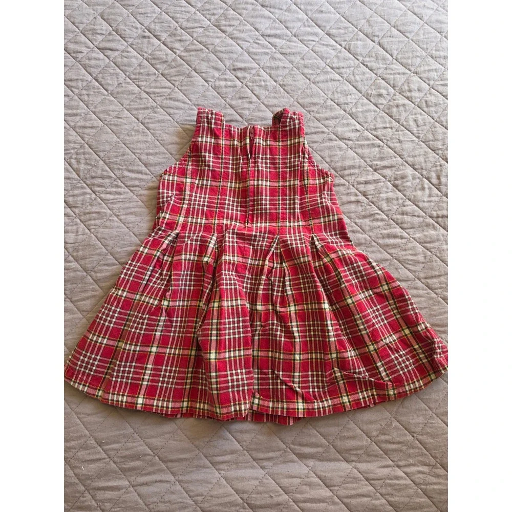 Ralph Lauren Plaid Red‎ Pleated Preppy Old Money Mini Baby Dress 18-24 month